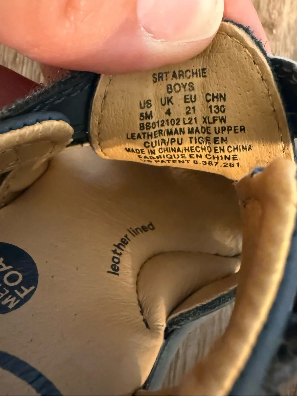 Stride Rite SRTech Archie Sandal Shoes Boys Size 5M Toddler Blue Leather Comfort